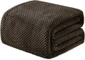 Exclusivo Mezcla Fleece Bed Blanket Queen Size, Super Soft and Warm Blankets for Couch, Sofa and Bed Waffle Textured, Cozy, Fuzzy and Lightweight (Coffee, 90x90 Inches)