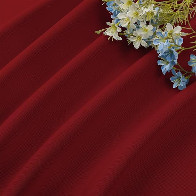 CUCRAF Red Blackout Curtains 96 inch Length 2 Panels Set, Rod Pocket Room Darkening Drapes for Bedroom Living Room, Insulated Thermal Light Blocking Window Curtain (W52 x L96 Inch)