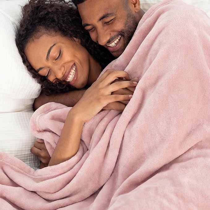 Bedsure GentleSoft Pink Fleece Blankets Queen Size - Bed Blanket Soft Lightweight Plush Fuzzy Cozy Luxury Microfiber, 90x90 inches