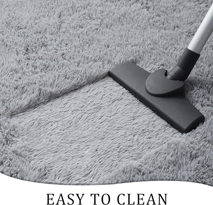 Chicrug Soft Runner Rugs for Bedroom Living Room Plush Fluffy Rug 2x5 Feet, Shag Furry Area Rug Carpet Non Shedding for Nursery Children Kids Girls Room Home Decorative, Grey