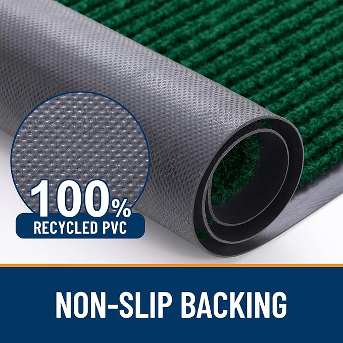 OLANLY Front Door Mat Indoor Outdoor Entrance, 2-Pack 47 x 32 Inch, Waterproof Heavy Duty Doormat, Fade Resistant, Low Profile, Easy Clean Patio Porch Welcome Floor Mats for Entry, Green