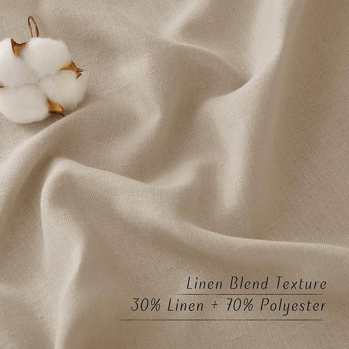 NICETOWN Thick Linen Blend Taupe Curtains 120 inches Long, Grommet Bedroom Window Treatments Privacy Added with Light Filtering Window Treatments for Living Room, W55 x L120, 2 Panels