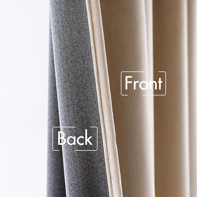 MIULEE Velvet Curtains 96 inches 2 Panels - Luxury Blackout Curtains for Bedroom Living Room Thermal Insulated Super Soft Window Drapes Rod Pocket & Back Tab, Camel Beige, W52 x L96 inches