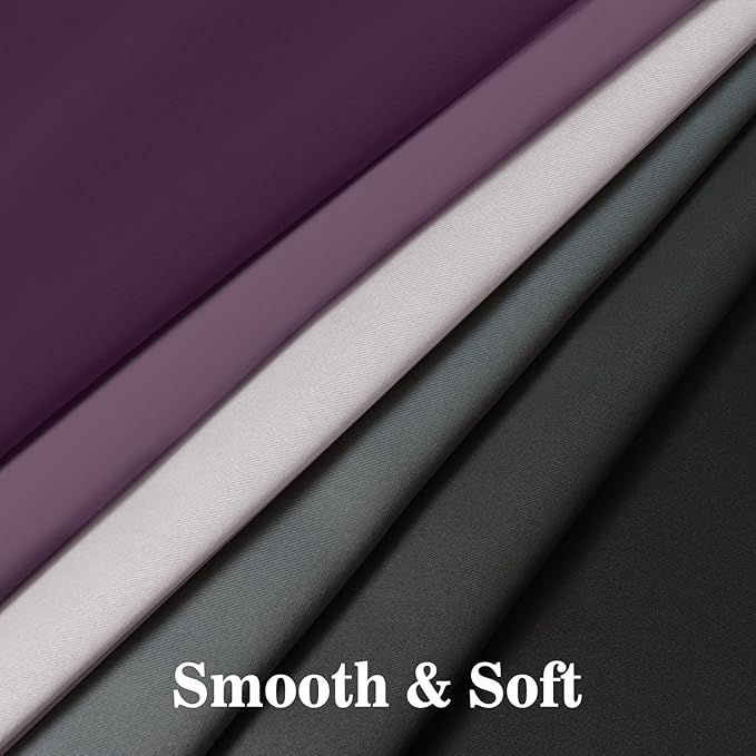 Yakamok Blackout Ombre Purple and Black Curtains for Bedroom, Gradient Room Darkening Curtains, Grommet Thermal Insulated Light Blocking Window Drapes/Curtain for Living Room,52 x 72 Inch,2 Panels