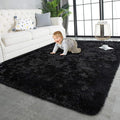 TWINNIS Super Soft Shaggy Rugs Fluffy Carpets 9x12 Feet, Indoor Modern Plush Area Rugs for Living Room Bedroom Kids Room Nursery Home Decor, Upgrade Anti-Skid Fuzzy Rug, Black