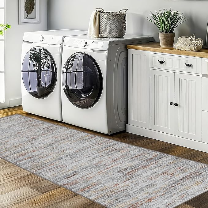 Washable Runners for Hallway 2x6 Runner Rug,Ultra-Thin Kitchen Runner Rugs,Non-Slip Backing Entryway Rug Runner,Abstract Carpet for Hallways,Bedroom,Dining,Laundry Room