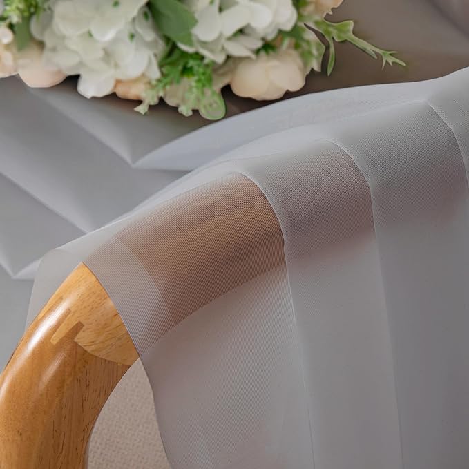 OWENIE Sheer Curtains 63 inch Length for Bedroom Living Room 2 Panels Set, Rod Pocket Top Fimly Sheer Vertical Curtains & Drapes, Soft Light Weight Airy Sheer Curtians for Basement Bathroom, 42"x63"