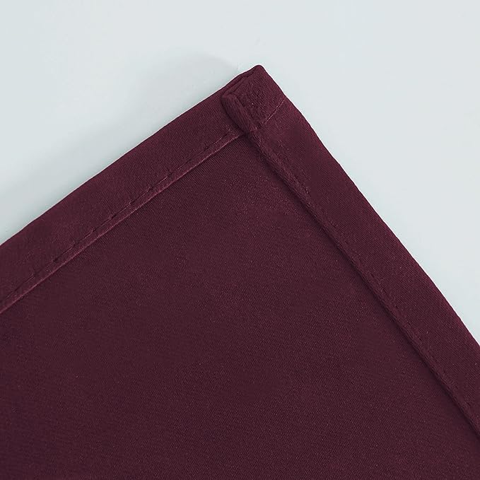 LEMOMO Burgundy Red Blackout Curtains 52 x 63 Inch Length/Set of 2 Curtain Panels/Thermal Insulated Room Darkening Blackout Curtains for Bedroom