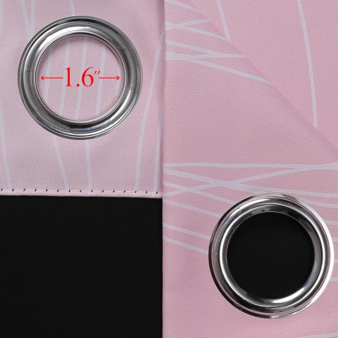 Estelar Textiler Pink and Teal Blackout Curtains 45 Inch Length, Full Light Blocking Gradient Drapes for Kitchen, Thermal Insulated Grommet Ombre Curtains for Bathroom, 52Wx45L, 2 Panels