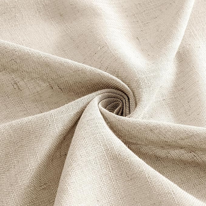 MIULEE Light Taupe Linen Curtains 84 Inch Length 2 Panels for Bedroom Living Room, Soft Linen Textured Window Drapes Semi Sheer Light Filtering Back Tab Rod Pocket Farmhouse Modern Burlap Look Decor