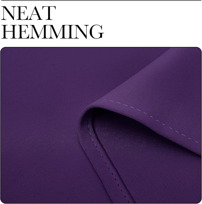 NICETOWN Thermal Curtains Insulated Blackout Draperies, Triple Weave Home Decoration Solid Ring Top Blackout Drape Panels for Bedroom (Set of 2, 34 x 63 Inch, Royal Purple)