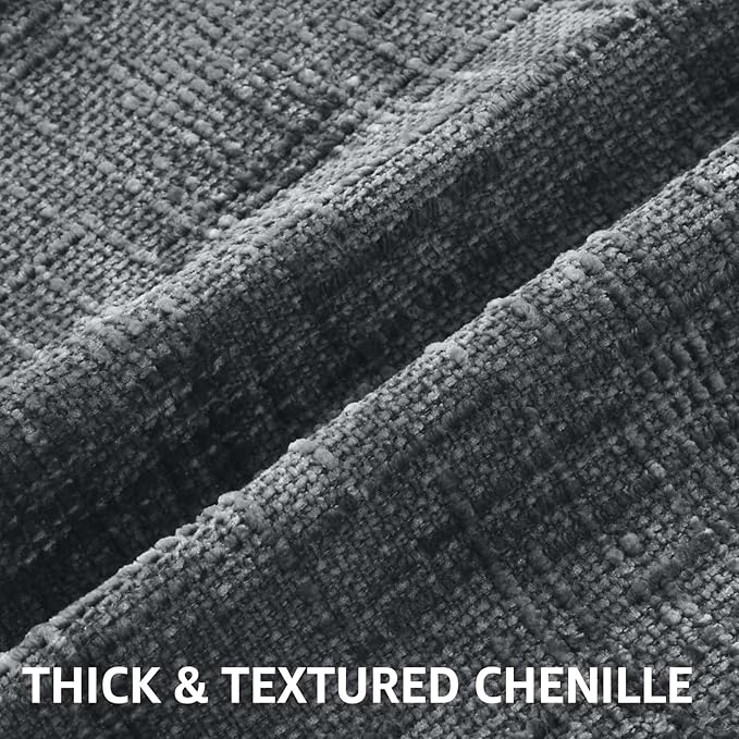 decorUhome Dark Grey Chenille Throw Pillow Covers 12x20 Set of 2 Textured Soft Cozy Slubby Couch Pillow Covers Modern Farmhouse Boho Decorative Pillow Cases for Bed Sofa Living Room