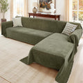 Sectional Couch Covers, 2 Pieces Washable L Shaped Couch Covers Sofa Blanket for Dogs Pet Friendly Sectional Sofa Slipcovers Furniture Covers,71"x 118"+ 71"x 118",(XX-Large,Green)