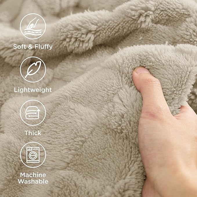 Bedsure GentleSoft Throw Blanket for Couch - Super Soft Cozy Blankets Gifts for Kids Girls, Cute Small Fleece Throws for Bedroom Home Decor, Neutral, 50x70 Inches