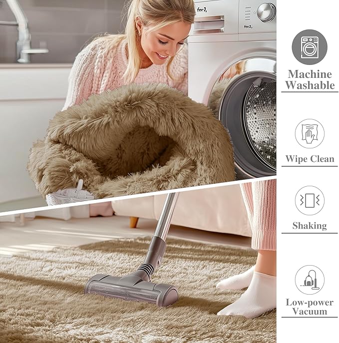 OLANLY 6x9 Machine Washable Large Area Rugs for Living Room, Bedroom, Soft Fluffy Shaggy Bedside Rug, Indoor Floor Carpet for Kids Girls and Boys, Dorms, Nursery, Home Decor Aesthetic, Taupe