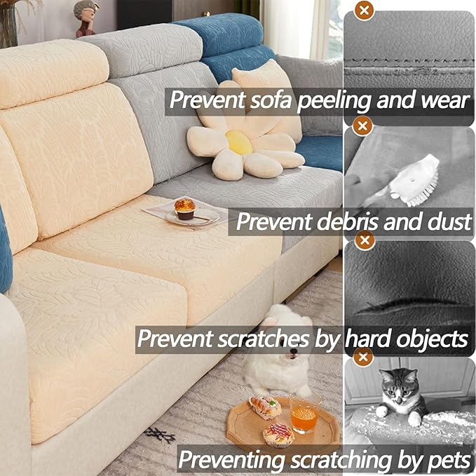Soothing Home Sofa Covers, Sofa Hero Covers, Wear-Resistant Universal Couch Covers Washable Stretch Sectional Couch Cushion Covers (Pink,Pillow Cover)
