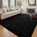 6x9 Ft Large Shag Black Rug for Living Room, Ultra Soft Fluffy Furry Area Rugs for Bedroom Indoor Floor, Aesthetic Carpet for Kids Home Decor
