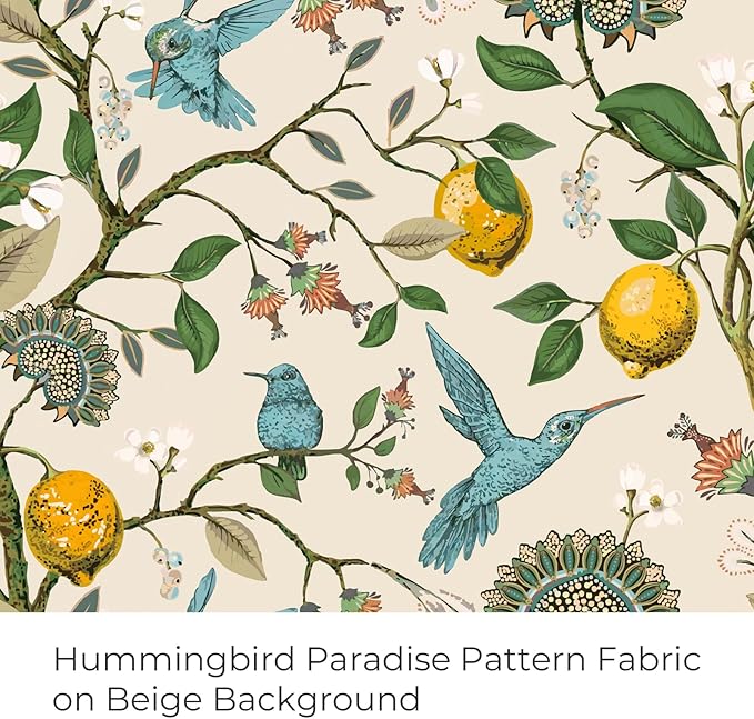Topfinel 94 Inches Long Custom Window Treatments,Retro Art Deco Euro Flower Hummingbird Patterned Pretty Elegant Light Blocking Grommet Curtains Vintage Floral Curtains for Bedroom Playroom Room