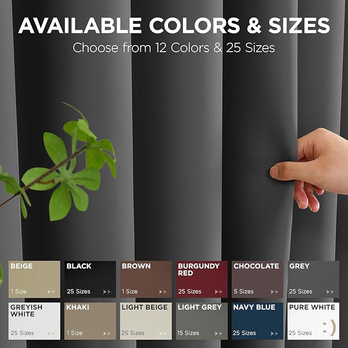 Joydeco Blackout Patio Sliding Door Curtains 72 Inches Long, Grommet Privacy Room Divider Curtains, Extra Wide Thermal Blackout Drapes for Bedroom Living Room (Grey, 60Wx72L, 1 Panel)