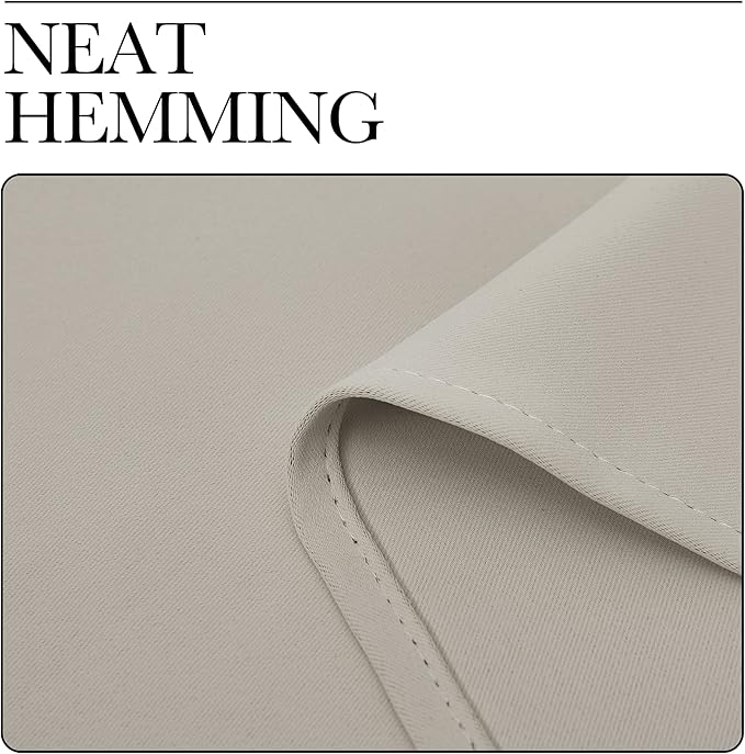 NICETOWN Blackout Curtains for Living Curtains, Room Darkening Window Curtain Panels, Easy-Care Solid Thermal Insulated Draperies/Drapes for Daughter Room (Natural, 2 Panels, 34 by 72)