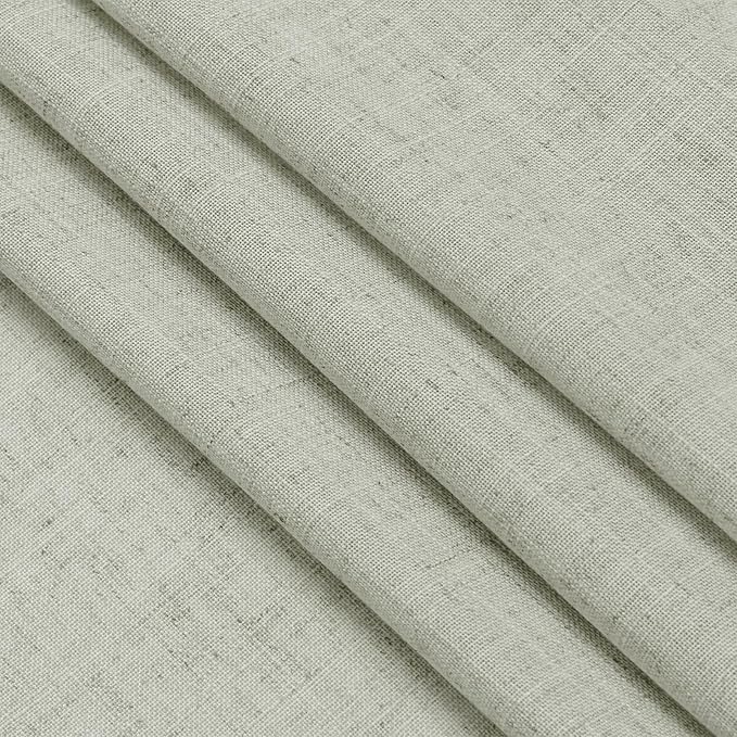 Extra Long Sage Green Curtain 2 Panels 108 inches Long for Living Room Back Tab Pocket Light Filtering Semi Sheer Drapes Cotton Linen Textured Pale Green Window Curtain 108 inch Length 9 FT Tall