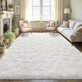 LOCHAS Ultra Soft Indoor Modern Area Rugs Fluffy Living Room Carpets for Children Bedroom Home Decor Nursery Rug 8 x10 Feet, Cream