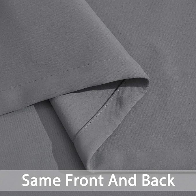 Yakamok Blackout Curtains Room Darkening Thermal Insulated Window Panels,Solid Grommet Top Drapes for Bedroom/Living Room(62Wx84L, Grey, 2 Panels)