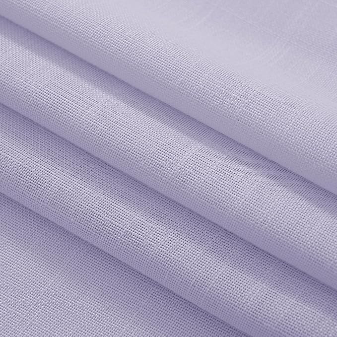 Lavender Linen Curtains Back Tab 108 Inches for Bedroom Living Room 2 Panels Semi Sheer Light Filtering Window Treatment Curtain Modern Elegant Decor Drapes Violet Light Purple 52ﾗ108