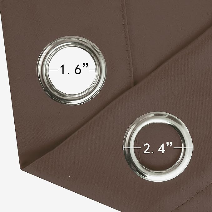 LEMOMO Chocolate Brown Blackout Curtains 66 x 63 Inch Length/Set of 2 Curtain Panels/Thermal Insulated Room Darkening Blackout Curtains for Bedroom