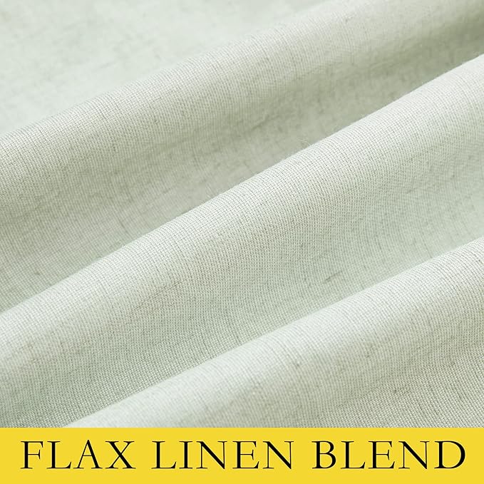 NICETOWN Sage Green 100% Blackout Linen Texture Curtains 70 inches Long 2 Panels for Boy's Room, Thermal Insulated Full Blackout 2-Layer Lined Drapes, Energy Efficiency Window Draperies
