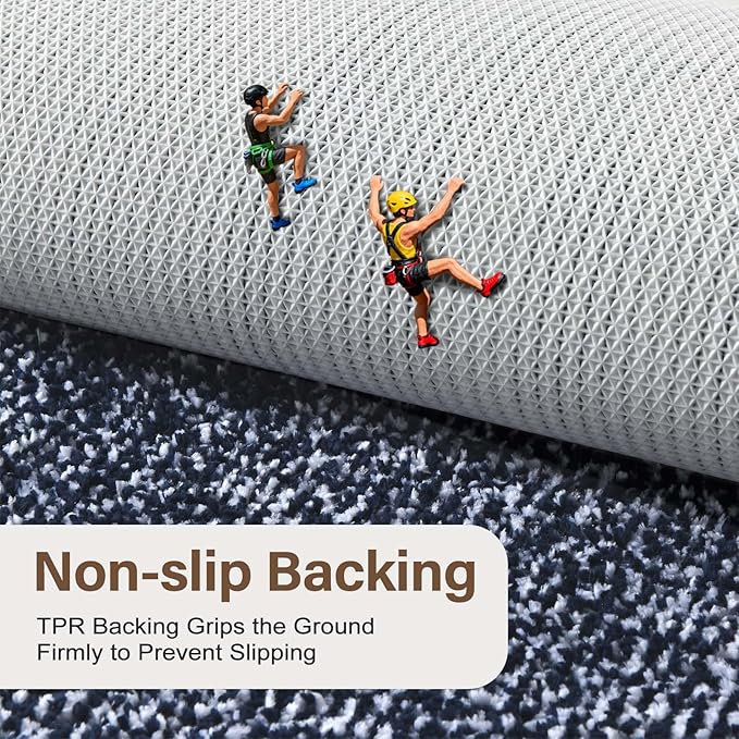 48x32 Large Bathroom Rugs Washable Non Slip, Dark Blue Bath Mat for Bathroom Floor Tub, Soft Absorbent Quick Dry Mats for Shower, Bathtub,Home Decor