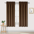 DWCN Brown Room Darkening Blackout Curtains - Rod Pocket Thermal Insulated Privacy Energy Saving Window Curtain Drapes 42x 72 inch Length, Set of 2 Bedroom Living Room Curtains