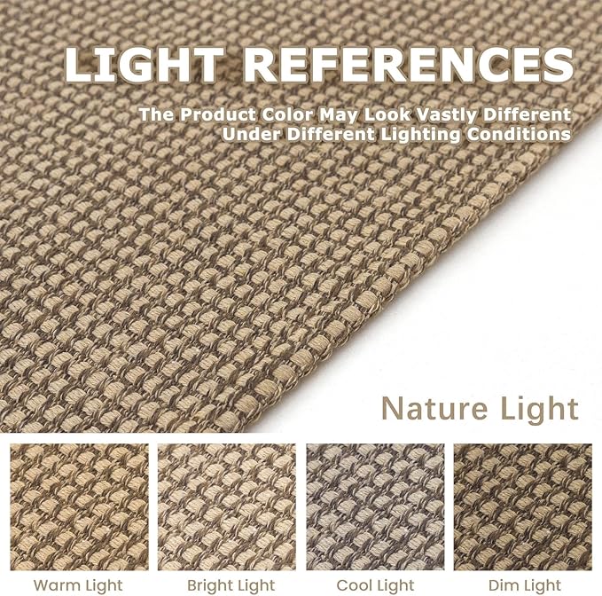 KOZYFLY Area Rug Runner Sets of 2 Pcs 2x3 and 2x6 Washable Kitchen Rugs Non Slip Rubber Backed Hallway Rug Woven Cotton Entrance Rugs for Front Porch Bathroom Kitchen Bedroom, Tan/Orange/Brown