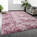 Deerhoo Large Shag Area Rugs 5 x 8, Tie-Dyed Plush Fuzzy Rugs for Living Room, Ultra Soft Fluffy Furry Rug for Bedroom, Indoor Carpet Nursery Rugs for Kids Room Home Decor, Pink Purple