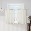 Cream Kitchen Cafe Curtains 40 Inch Length 2 Panel Set Back Tab Pocket Semi Sheer Light Filtering Short Curtain Natural Farmhosue Small Curtains for Basement Window Bathroom Living Room 52x40