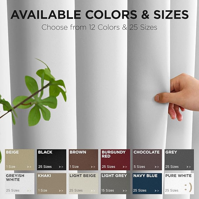 Joydeco Blackout Patio Sliding Door Curtains 108 Inches Long, Grommet Privacy Room Divider Curtains, Extra Wide Thermal Blackout Drapes for Bedroom Living Room (Greyish White, 60Wx108L, 1 Panel)