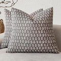 Foindtower Set of 2 Decorative Neutral Floral Print Throw Pillow Covers Vintage Accent Farmhouse Cushion Covers Boho Home Decor for Sofa Couch Chair Bedroom Living Room,20×20 Inch,Rustic Gray