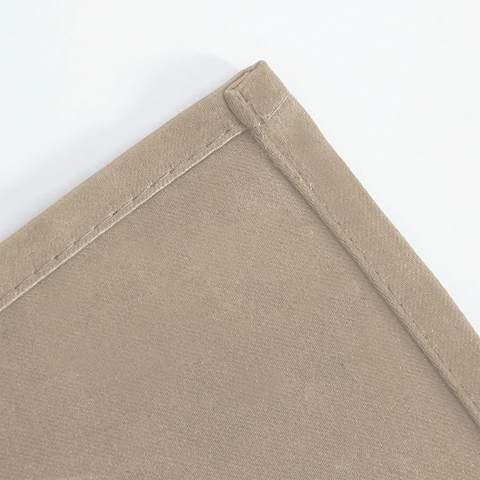 LEMOMO Khaki Thermal Blackout Curtains/52 x 95 Inch/Set of 2 Panels Room Darkening Curtains for Bedroom