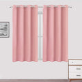 LEMOMO Pink Blackout Curtains/52 x 45 Inch Length Kids Curtains/Set of 2 Panels Grommet Bedroom Curtains for Living Room Curtains