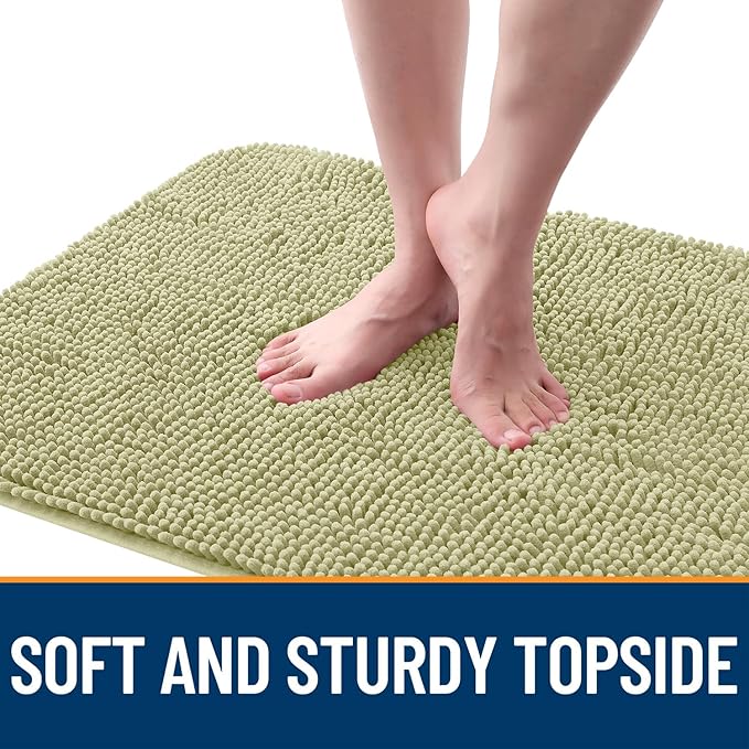 OLANLY Dog Door Mat for Muddy Paws 34x21, Absorbs Moisture and Dirt, Absorbent Non-Slip Washable Doormat, Quick Dry Chenille Mud Mat for Dogs, Entry Indoor Entryway Carpet for Inside Floor, Vanilla