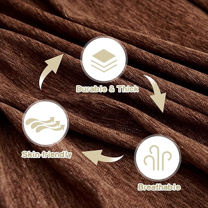 MYSKY HOME Oversized Couch Cover Sofa Covers Couch Covers for 3 Cushion Couch Sofa Pet Friendly L Shaped Couch Cover Sectional Couch Covers Non Slip Furniture Protector for Kids, 91"x150", Chocolate