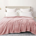 Exclusivo Mezcla Plush Fuzzy Fleece Bed Blanket Twin Size, Super Soft, Fluffy and Warm Blankets for Couch, Bed, All Season (Dusty Pink, 90x66 inches)