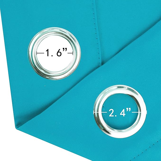 LEMOMO Teal Blackout Curtains/52 x 108 Inch/Set of 2 Panels Room Darkening Thermal Insulated Curtains for Bedroom
