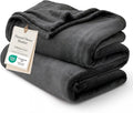 Bedsure GentleSoft Fleece Blanket California King Size Charcoal - Lightweight Plush Fuzzy Cozy Soft Bed Blankets, 102x96 inches