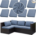 Outdoor Cushion Covers Set,8PCS Patio Furniture Couch Seat Slipcovers, Replacement for Sofa Sectional Chair(Cover，Only)