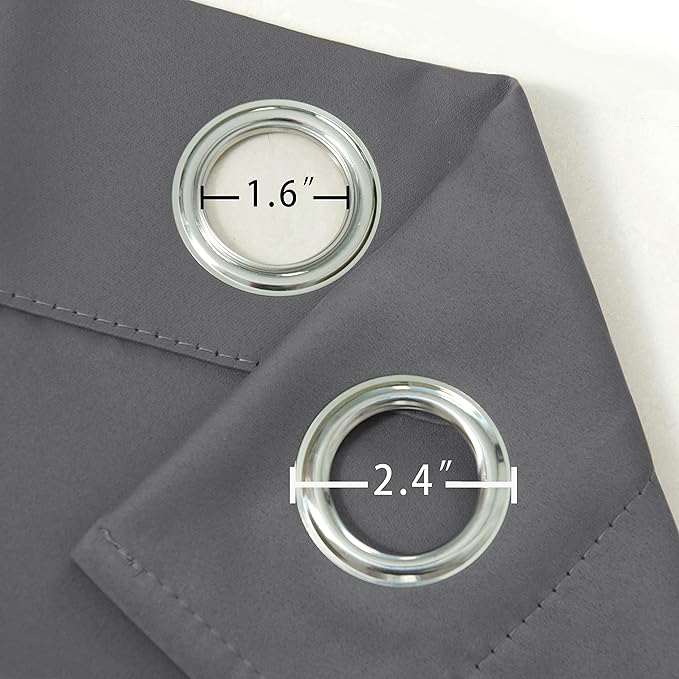 LEMOMO Frost Grey Blackout Curtains/52 x 45 Inch Length Kids Curtains/Set of 2 Panels Grommet Bedroom Curtains for Living Room