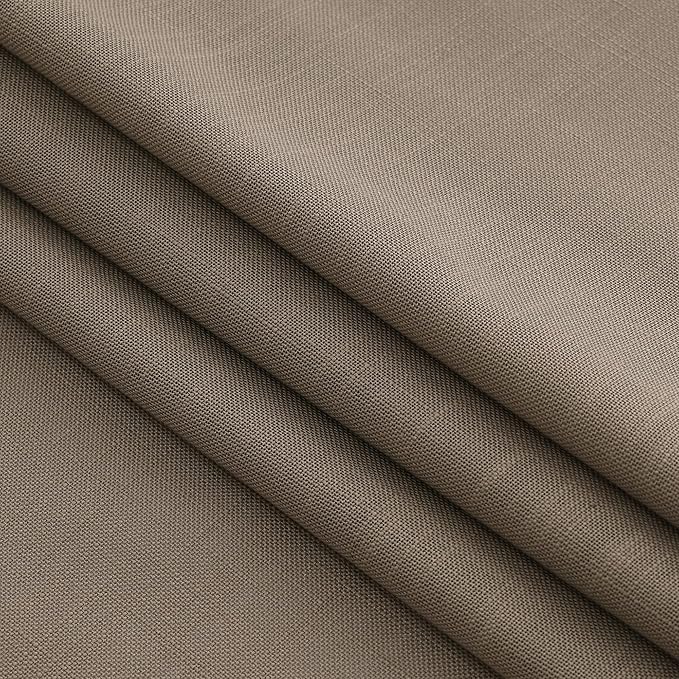 Dark Taupe Linen Curtains 90 Inch Length 2 Panels Set for Living Room Rod Pocket Back Tab Window Drapes Light Filtering Modern Farmhouse Curtain 90 Inches Long for Dining Room Bedroom Nursery 52x90