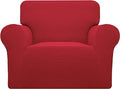 Easy-Going Stretch Oversized Chair Sofa Slipcover 1-Piece Couch Sofa Cover Furniture Protector Soft with Elastic Bottom for Kids Spandex Jacquard Fabric Small Checks Christmas Red