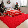 Chicrug Soft Area Rugs for Bedroom Living Room Plush Fluffy Rug 4x6 Feet, Shag Furry Area Rug Carpet Non Shedding for Nursery Children Kids Girls Room Home Decorative, Red