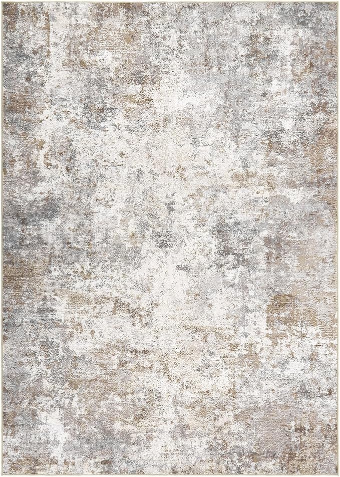 UERMEI 6x9 Area Rug Living Room Rugs - Washable Neutral Modern Abstract Soft Thin Large Rug Indoor Floor No Slip Rug Carpet for Bedroom Under Dining Table Home Office Decor - Brown Grey